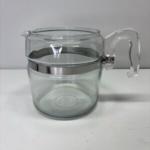 Vintage PYREX Glass Coffee Pot Replacement Pot Only Stainless Band 7756 POT ONLY